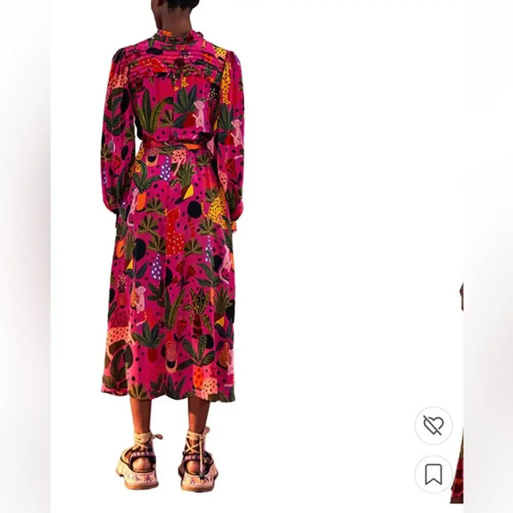 FARM RIO Pop Leopards Chemise Shirtdress in Pink size XS - Picture 3 of 16